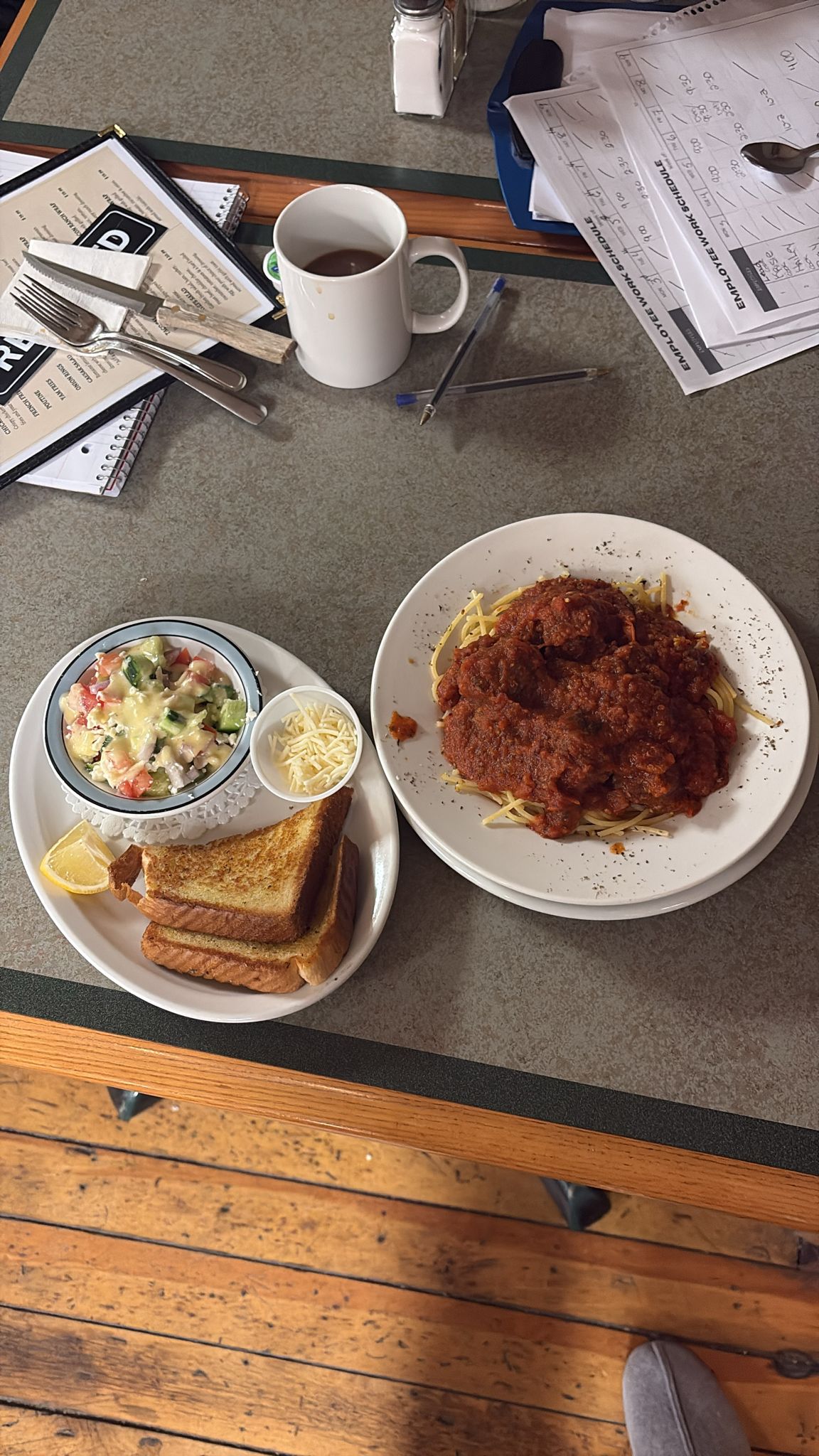Hearty spaghetti dinner with rich tomato sauce