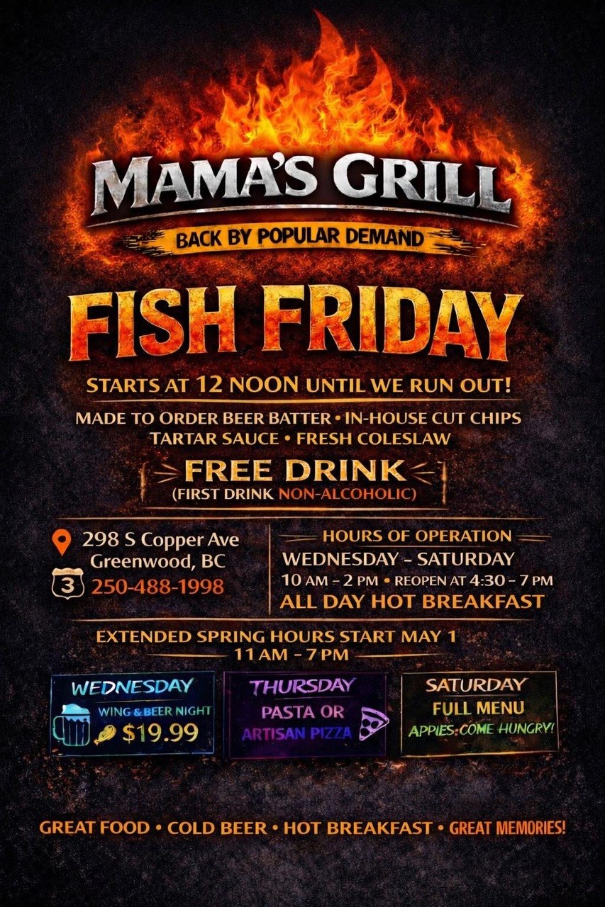 Fish Friday promotional poster — crispy beer-battered fish and chips served every Friday